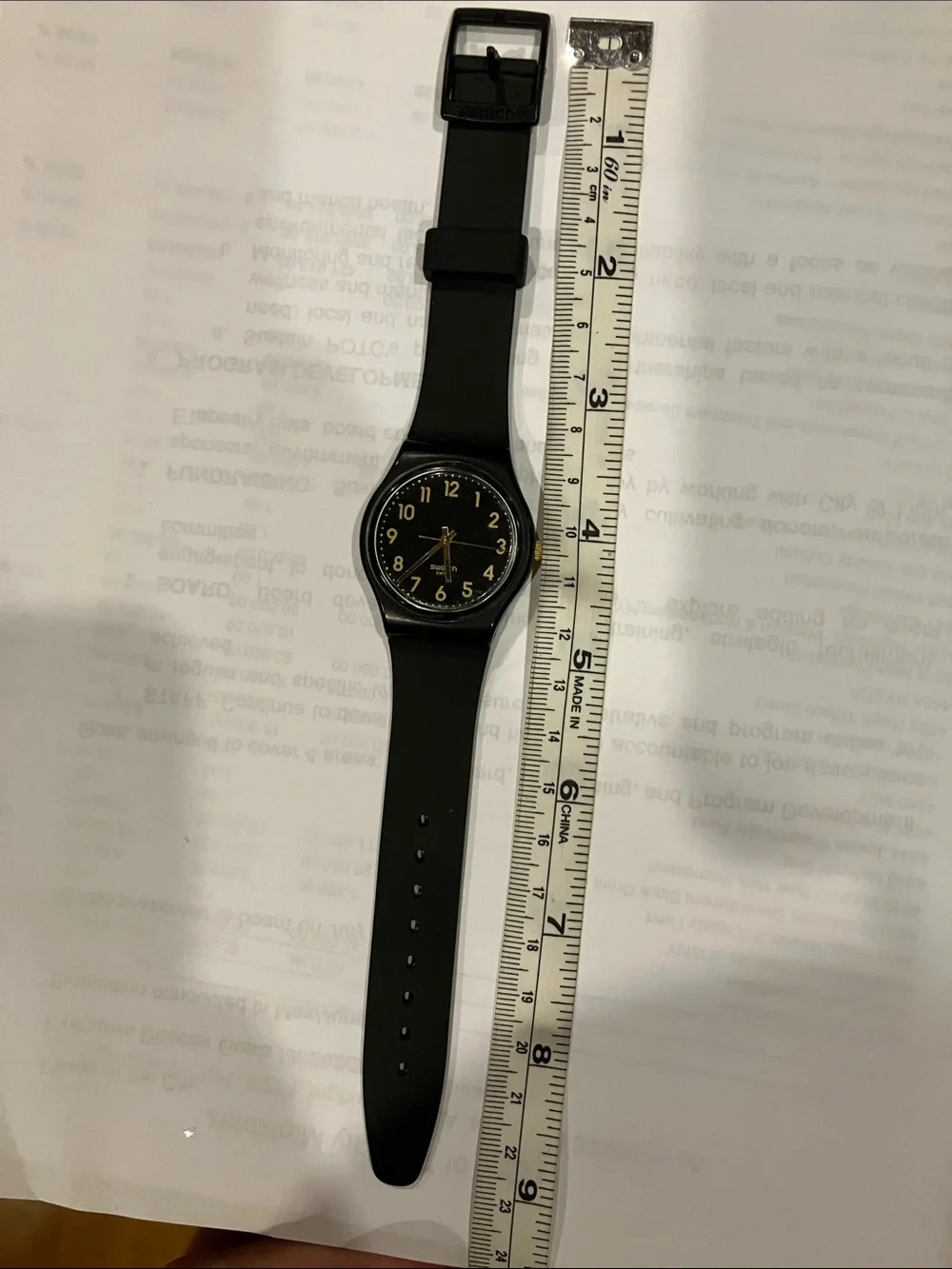 Swatch Watch Mens Golden Tac GB274 Black Unisex 34mm New Battery